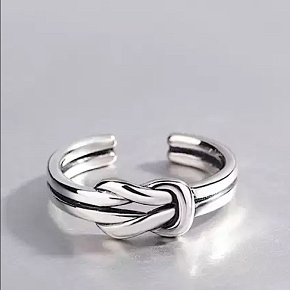 STERLING SILVER KNOT RING MINIMALIST - Picture 4 of 13